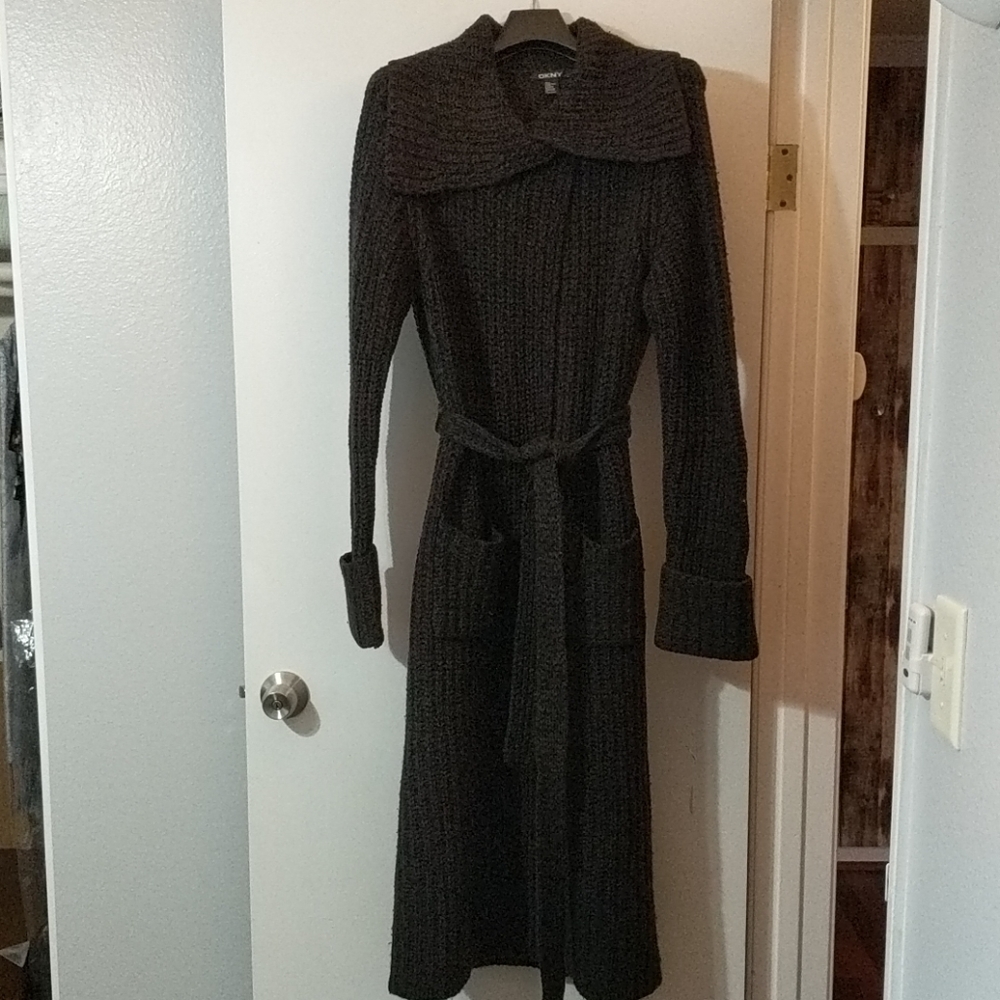 DKNY long sweater coat
